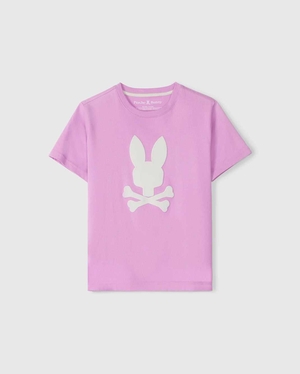 T Shirt Graphique Psycho Bunny Houston Graphic Tee Violette Enfant | RBE-41933768